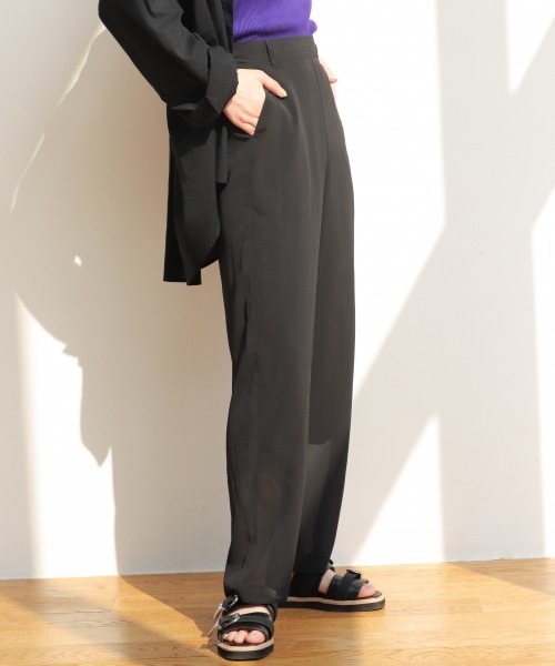 PAGEBOY(ページボーイ)の「シアーヨウリュウパンツ(その他パンツ・レディース・カーキ/パープル/ブラック/グレイッシュベージュ/ワインレッド・FREE)」の2枚目の写真