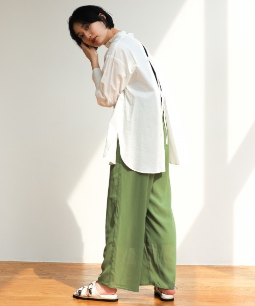 PAGEBOY(ページボーイ)の「シアーヨウリュウパンツ(その他パンツ・レディース・カーキ/パープル/ブラック/グレイッシュベージュ/ワインレッド・FREE)」の12枚目の写真