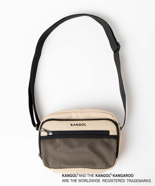 KANGOL（カンゴール）の「∴WEGO/KANGOL 別注メッシュショルダーバッグ（ショルダーバッグ・メンズ・ベージュ/ブラック・FREE）」の3枚目の写真