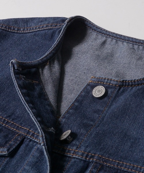 ノーカラーデニムジャケット（デニムジャケット）｜coca（coca）（コカ