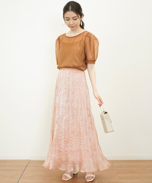 archives(アルシーヴ)の「グリッターワッシャースカート(スカート・レディース・グレー/グリーン/ピンクベージュ・MEDIUM)」の12枚目の写真