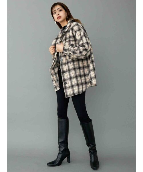 GYDA（ジェイダ）の「RAISING CHECK FABRICシャツ（シャツ/ブラウス・レディース・ネイビー/グレー/アイボリー・FREE）」の12枚目の写真