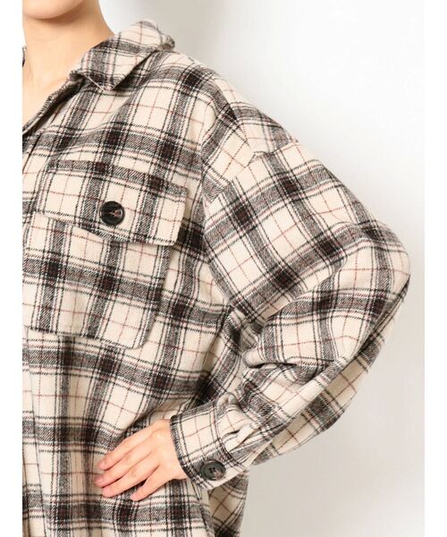 GYDA（ジェイダ）の「RAISING CHECK FABRICシャツ（シャツ/ブラウス・レディース・ネイビー/グレー/アイボリー・FREE）」の15枚目の写真