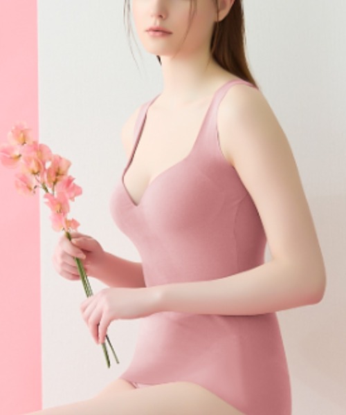 GUNZE（グンゼ）の「KIREILABO/キレイラボ バストラインを美しくキープ ブラタンクトップ オーガニックコットン（インナーウェア/肌着・レディース・ブラック/グレー/ブルー/グリーン/ホワイト系その他/スモークピンク/ライトブルー/レンガ/インディゴブルー/モカ/ピンク/ブルー系その他/マスタード/オレンジ/グリーン系その他/ネイビー/ブルー系その他2/ライトブラウン/グリーン系その他2/サーモンピンク・MEDIUM/LARGE/X-LARGE）」の18枚目の写真