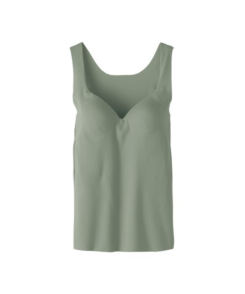 GUNZE（グンゼ）の「KIREILABO/キレイラボ バストラインを美しくキープ ブラタンクトップ オーガニックコットン（インナーウェア/肌着・レディース・ブラック/グレー/ブルー/グリーン/ホワイト系その他/スモークピンク/ライトブルー/レンガ/インディゴブルー/モカ/ピンク/ブルー系その他/マスタード/オレンジ/グリーン系その他/ネイビー/ブルー系その他2/ライトブラウン/グリーン系その他2/サーモンピンク・MEDIUM/LARGE/X-LARGE）」の6枚目の写真