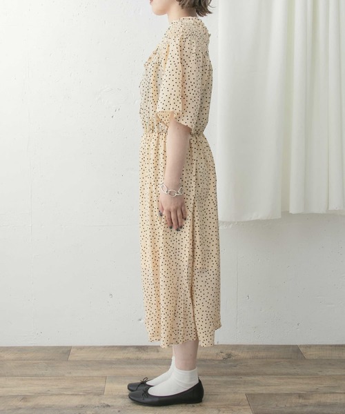 Research アーバンリサーチ のファッション Urban ネックギャザードットワンピース ワンピース Urban ワンピース セール