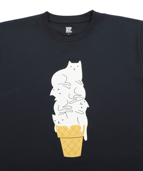 No.260  猫とソフトクリーム Design Tshirts Store graniph（デザイン ティーシャツ ストア