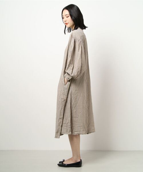 RAG MACHINE（ラグマシーン）の「【RAG MACHINE】スキッパーワンピース（シャツワンピース・レディース・グリーン/ベージュ/ホワイト・L/M）」の5枚目の写真