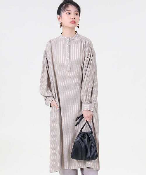 RAG MACHINE（ラグマシーン）の「【RAG MACHINE】スキッパーワンピース（シャツワンピース・レディース・グリーン/ベージュ/ホワイト・L/M）」の12枚目の写真