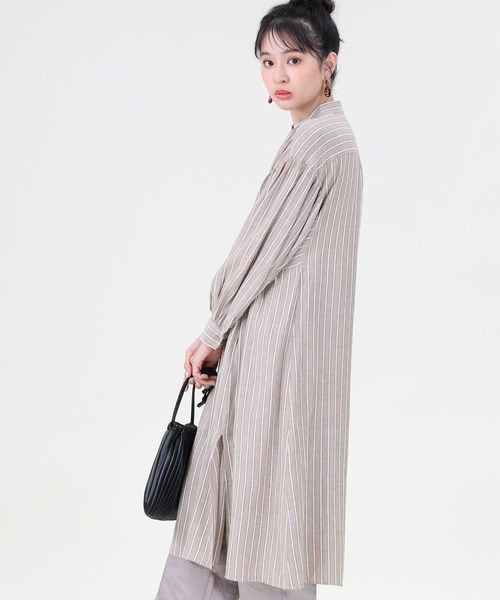 RAG MACHINE（ラグマシーン）の「【RAG MACHINE】スキッパーワンピース（シャツワンピース・レディース・グリーン/ベージュ/ホワイト・L/M）」の13枚目の写真