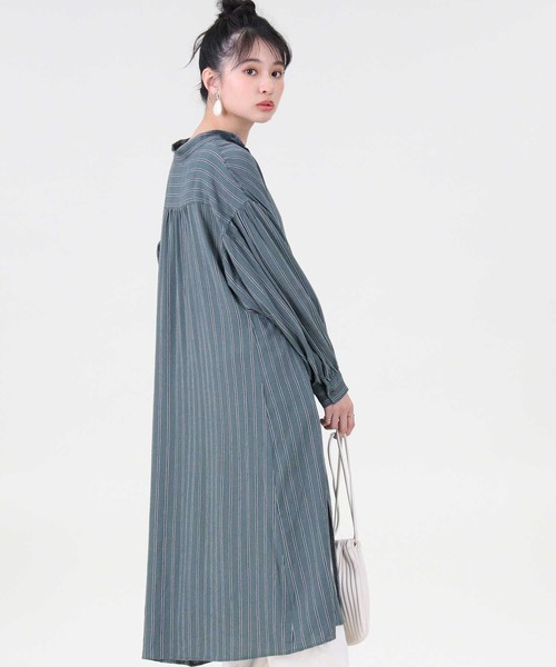 RAG MACHINE（ラグマシーン）の「【RAG MACHINE】スキッパーワンピース（シャツワンピース・レディース・グリーン/ベージュ/ホワイト・L/M）」の19枚目の写真