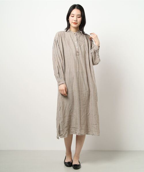 RAG MACHINE（ラグマシーン）の「【RAG MACHINE】スキッパーワンピース（シャツワンピース・レディース・グリーン/ベージュ/ホワイト・L/M）」の15枚目の写真