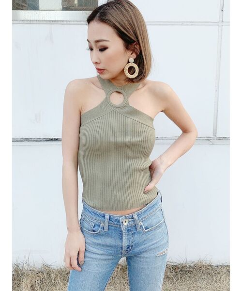 GYDA（ジェイダ）の「サークルクロスニット TOPS（タンクトップ