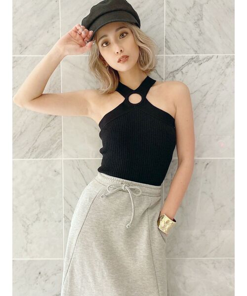 GYDA（ジェイダ）の「サークルクロスニット TOPS（タンクトップ