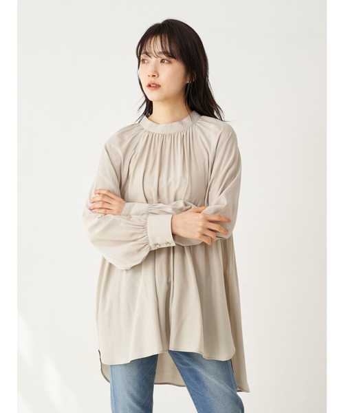 earth music&ecology（アースミュージックアンドエコロジー）の「バックリボンギャザーチュニック ＊（Tシャツ/カットソー・レディース・ベージュ/ラベンダー/アイボリー/ミント・FREE）」の13枚目の写真