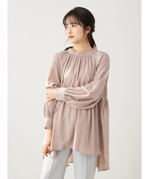 earth music&ecology（アースミュージックアンドエコロジー）の「バックリボンギャザーチュニック ＊（Tシャツ/カットソー・レディース・ベージュ/ラベンダー/アイボリー/ミント・FREE）」の20枚目の写真