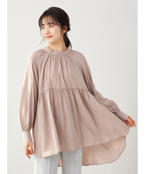 earth music&ecology（アースミュージックアンドエコロジー）の「バックリボンギャザーチュニック ＊（Tシャツ/カットソー・レディース・ベージュ/ラベンダー/アイボリー/ミント・FREE）」の5枚目の写真