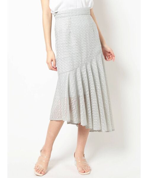 dazzlin（ダズリン）の「スロープラインレーススカート（スカート・レディース・ブラック/グレー/オフホワイト/グリーン・FREE）」の3枚目の写真