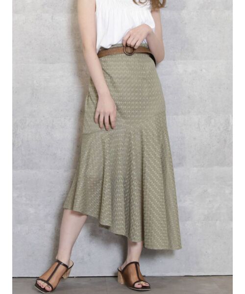 dazzlin（ダズリン）の「スロープラインレーススカート（スカート・レディース・ブラック/グレー/オフホワイト/グリーン・FREE）」の4枚目の写真