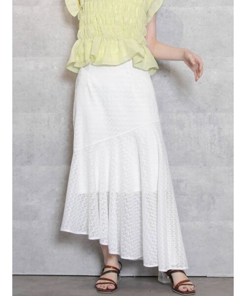 dazzlin（ダズリン）の「スロープラインレーススカート（スカート・レディース・ブラック/グレー/オフホワイト/グリーン・FREE）」の10枚目の写真