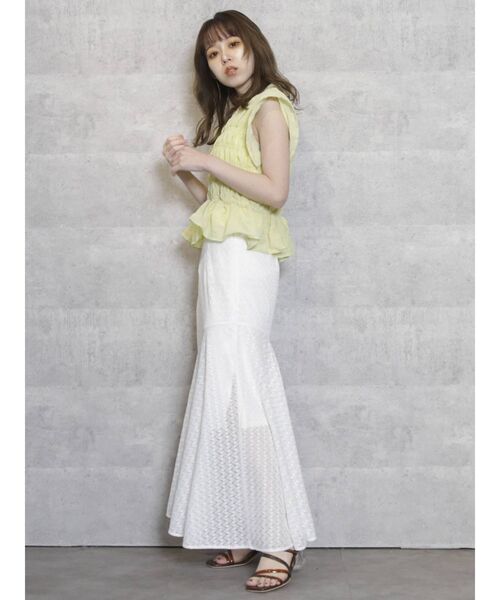 dazzlin（ダズリン）の「スロープラインレーススカート（スカート・レディース・ブラック/グレー/オフホワイト/グリーン・FREE）」の15枚目の写真