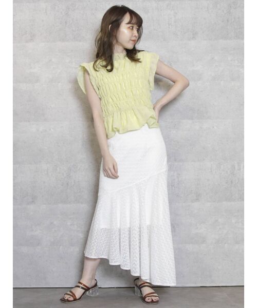 dazzlin（ダズリン）の「スロープラインレーススカート（スカート・レディース・ブラック/グレー/オフホワイト/グリーン・FREE）」の12枚目の写真