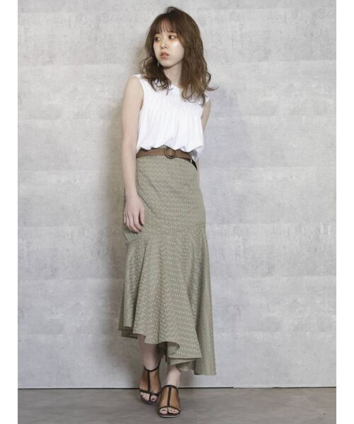 dazzlin（ダズリン）の「スロープラインレーススカート（スカート・レディース・ブラック/グレー/オフホワイト/グリーン・FREE）」の17枚目の写真