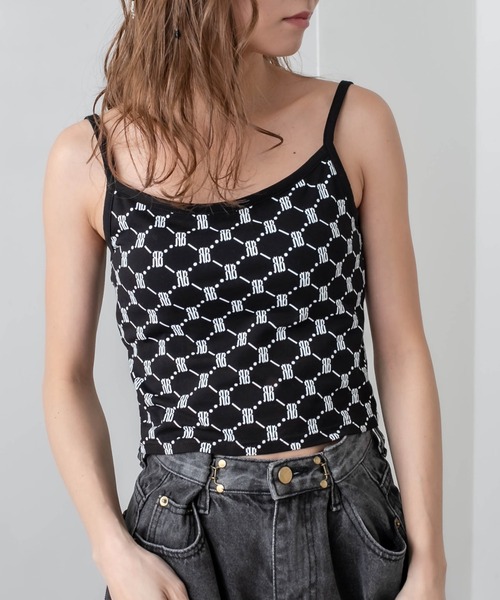 RASVOA(ラスボア)の「モノグラムキャミソール(キャミソール・レディース・ブラック/パープル/ブラウン/オフホワイト・FREE)」の1枚目の写真