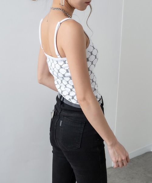 RASVOA(ラスボア)の「モノグラムキャミソール(キャミソール・レディース・ブラック/パープル/ブラウン/オフホワイト・FREE)」の22枚目の写真