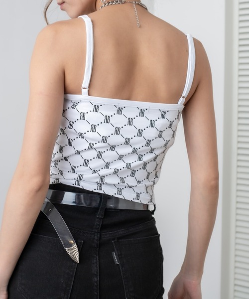 RASVOA(ラスボア)の「モノグラムキャミソール(キャミソール・レディース・ブラック/パープル/ブラウン/オフホワイト・FREE)」の7枚目の写真