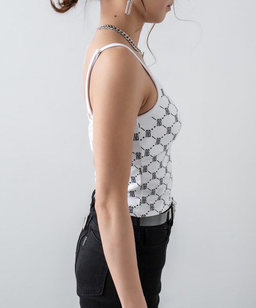 RASVOA(ラスボア)の「モノグラムキャミソール(キャミソール・レディース・ブラック/パープル/ブラウン/オフホワイト・FREE)」の16枚目の写真