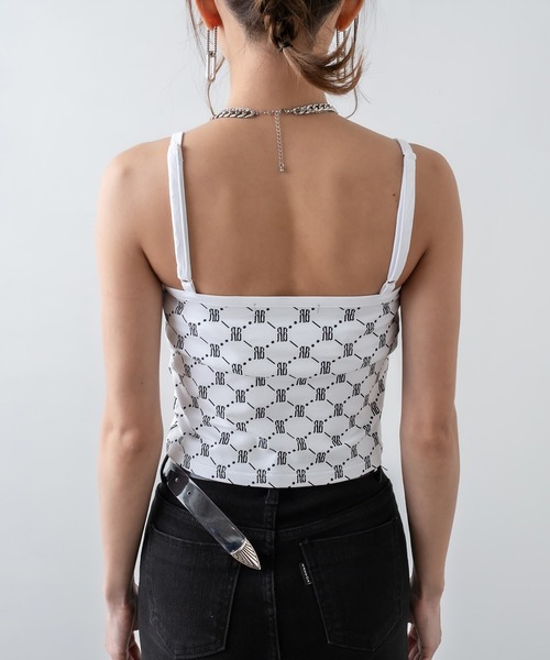 RASVOA(ラスボア)の「モノグラムキャミソール(キャミソール・レディース・ブラック/パープル/ブラウン/オフホワイト・FREE)」の14枚目の写真