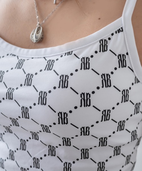 RASVOA(ラスボア)の「モノグラムキャミソール(キャミソール・レディース・ブラック/パープル/ブラウン/オフホワイト・FREE)」の11枚目の写真