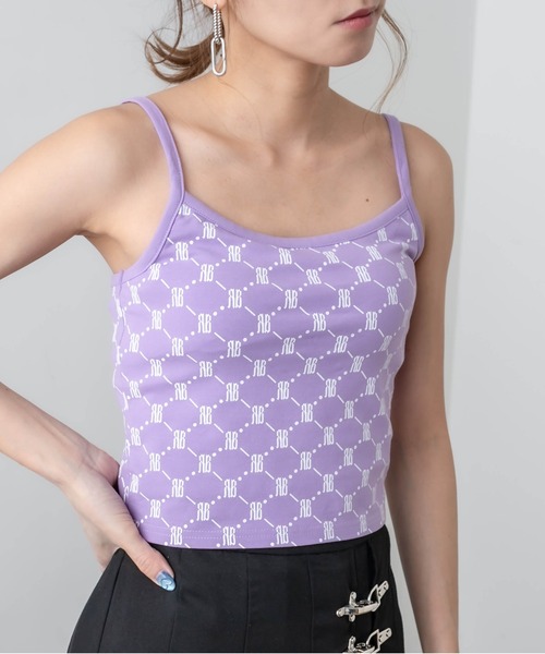 RASVOA(ラスボア)の「モノグラムキャミソール(キャミソール・レディース・ブラック/パープル/ブラウン/オフホワイト・FREE)」の6枚目の写真