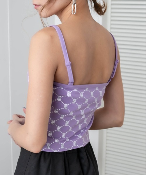 RASVOA(ラスボア)の「モノグラムキャミソール(キャミソール・レディース・ブラック/パープル/ブラウン/オフホワイト・FREE)」の18枚目の写真