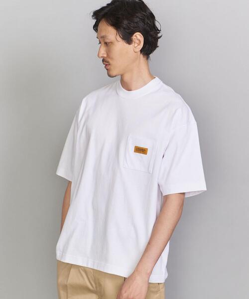 UNIVERSAL OVERALL（ユニバーサルオーバーオール）の「【別注】 ＜UNIVERSAL OVERALL(ユニバーサルオーバーオール）＞ 1POC SS/Tシャツ（Tシャツ/カットソー・メンズ・ホワイト/ライトブルー/ベージュ/ネイビー/オリーブ・SMALL/MEDIUM/LARGE/X-LARGE）」の14枚目の写真
