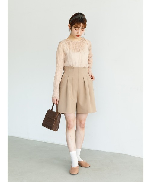 SLURR（スラ―）の「タックフレアショートパンツ（その他パンツ・レディース・ブラック/ベージュ/アイボリー・FREE）」の20枚目の写真