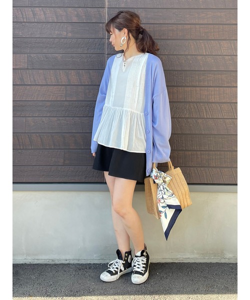 SLURR（スラ―）の「タックフレアショートパンツ（その他パンツ・レディース・ブラック/ベージュ/アイボリー・FREE）」の14枚目の写真