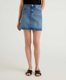 BENETTON (UNITED COLORS OF BENETTON)（ベネトンユナイテッドカラーズオブベネトン）の「フロントボタン台形ミニデニムスカート（デニムスカート）」