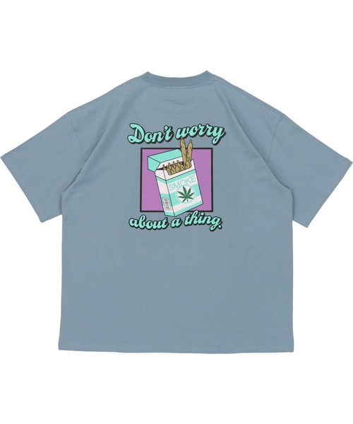 SPINNS（スピンズ）の「【ゆったりシルエット】SMOKEバックプリント半袖Tシャツ（Tシャツ/カットソー・メンズ・ホワイト/ブラック/ダークグリーン/ダークブルー/スミクロ・ONESIZE）」の8枚目の写真