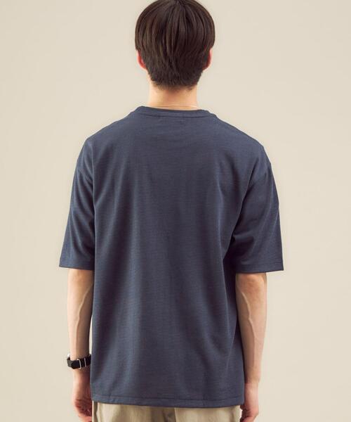 green label relaxing(グリーンレーベルリラクシング)の「【さまになるTシャツ】< 機能 / 吸水速乾 > ドライ ウールミックス クルーネック Tシャツ #(Tシャツ/カットソー・メンズ・ケリー/ネイビー/オフホワイト/ライトグレー/ブラック/ライトブルー/ダークブラウン・LARGE/MEDIUM/SMALL/X-LARGE/X-SMALL/XX-LARGE)」の11枚目の写真