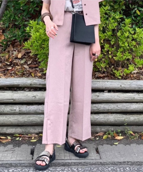 WEGO(ウィゴー)の「WEGO/リネンライクスリットフレアパンツ(スラックス・レディース・アイボリー/ピンク/ベージュ系その他3/グリーン/ベージュ系その他2・MEDIUM/SMALL)」の5枚目の写真