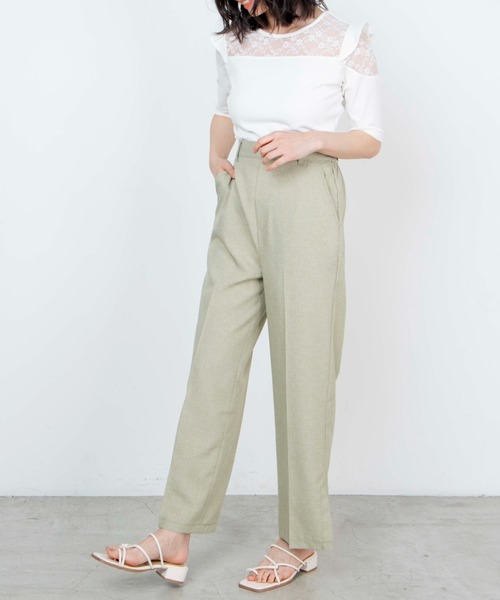 WEGO(ウィゴー)の「WEGO/リネンライクスリットフレアパンツ(スラックス・レディース・アイボリー/ピンク/ベージュ系その他3/グリーン/ベージュ系その他2・MEDIUM/SMALL)」の19枚目の写真