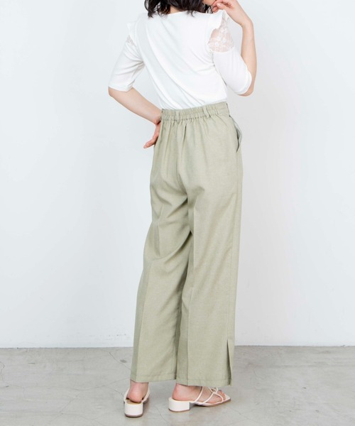 WEGO(ウィゴー)の「WEGO/リネンライクスリットフレアパンツ(スラックス・レディース・アイボリー/ピンク/ベージュ系その他3/グリーン/ベージュ系その他2・MEDIUM/SMALL)」の20枚目の写真