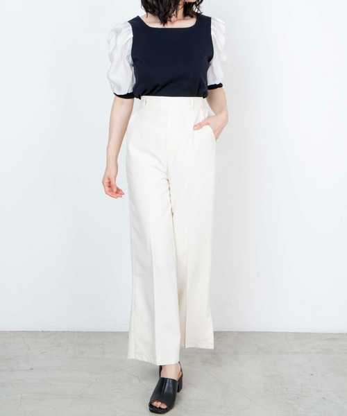 WEGO(ウィゴー)の「WEGO/リネンライクスリットフレアパンツ(スラックス・レディース・アイボリー/ピンク/ベージュ系その他3/グリーン/ベージュ系その他2・MEDIUM/SMALL)」の10枚目の写真