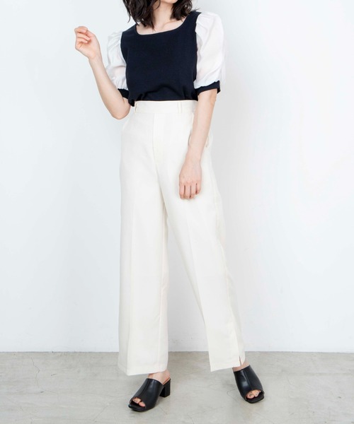 WEGO(ウィゴー)の「WEGO/リネンライクスリットフレアパンツ(スラックス・レディース・アイボリー/ピンク/ベージュ系その他3/グリーン/ベージュ系その他2・MEDIUM/SMALL)」の11枚目の写真