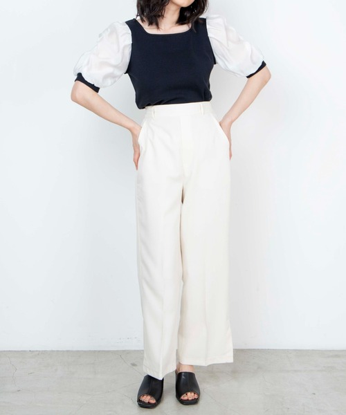 WEGO(ウィゴー)の「WEGO/リネンライクスリットフレアパンツ(スラックス・レディース・アイボリー/ピンク/ベージュ系その他3/グリーン/ベージュ系その他2・MEDIUM/SMALL)」の12枚目の写真