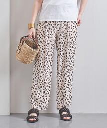 UWFM レオパードプリント タックパンツ◆
