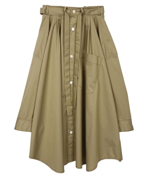 ZUCCa（ズッカ）の「C/Pタイプライター/スカート（スカート・レディース・ベージュ/ネイビー・M size）」の14枚目の写真