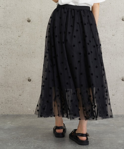 lala Born（ララボーン）の「lalaBorn/フロッキーチュールスカート（スカート・レディース・アイボリー/ブラック・FREE）」の8枚目の写真